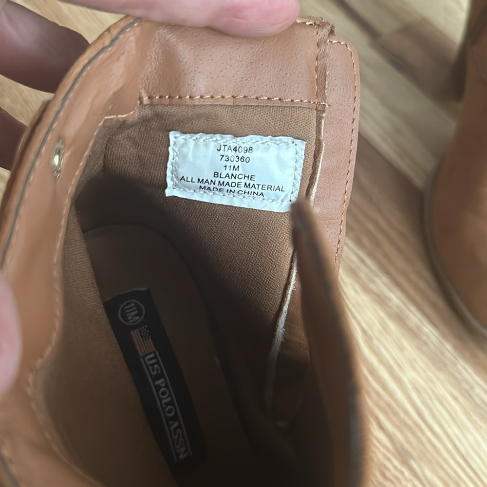 U.S. Polo ASSN brown heeled ankle boots size 11 - Picture 7 of 10